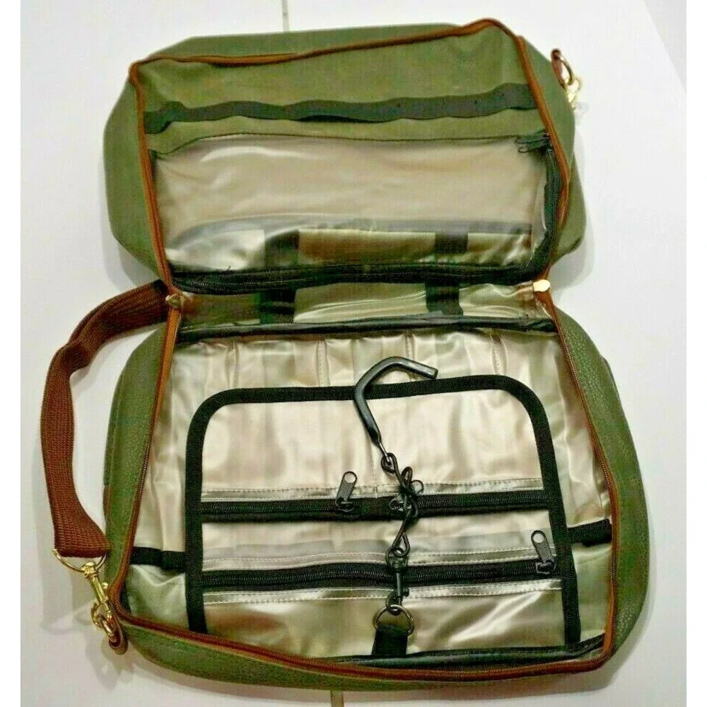 MGM Grand Cast Casino Satchel Green Sueded Carry On Weekender Travel Bag Tote